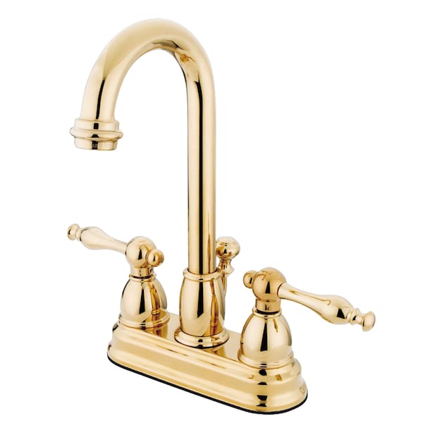 4" Centerset Bathroom Faucet, Polished Brass